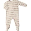 Everly Grey - Footie cinza bebê, 6-9 meses, listra Mocha