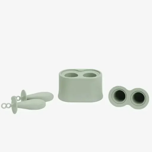 Ezpz - conjunto minúsculo de molde para picolé com varinhas, verde sálvia
