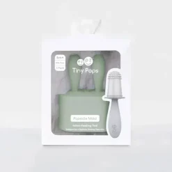 Ezpz - conjunto minúsculo de molde para picolé com varinhas, verde sálvia
