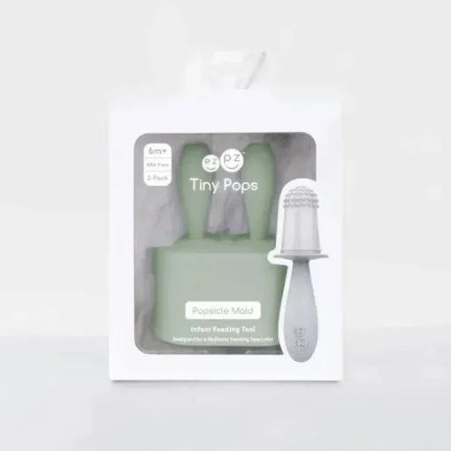 Ezpz - conjunto minúsculo de molde para picolé com varinhas, verde sálvia