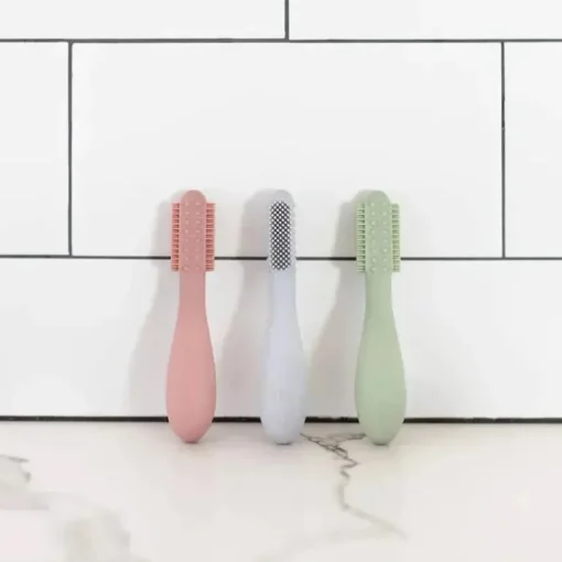Ezpz - Escova de dentes Baby-Led™ + Depressor de língua sensorial Pacote duplo, Sage