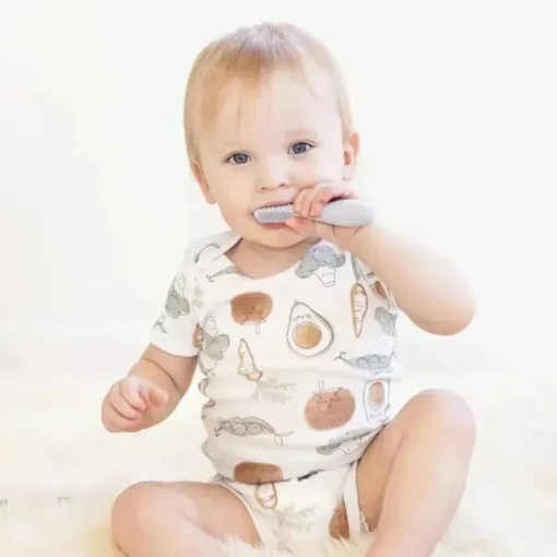 Ezpz - Escova de dentes Baby-Led™, estanho