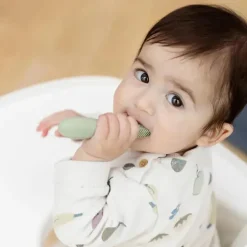 Ezpz - Escova de dentes Baby-Led™ + Depressor de língua sensorial Pacote duplo, Sage
