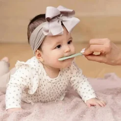 Ezpz - Escova de dentes Baby-Led™ + Depressor de língua sensorial Pacote duplo, Sage