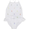 Fato de banho bordado Ralph Lauren Baby - Polo Pony, branco