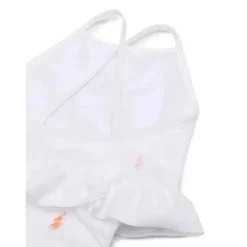 Fato de banho bordado Ralph Lauren Baby - Polo Pony, branco