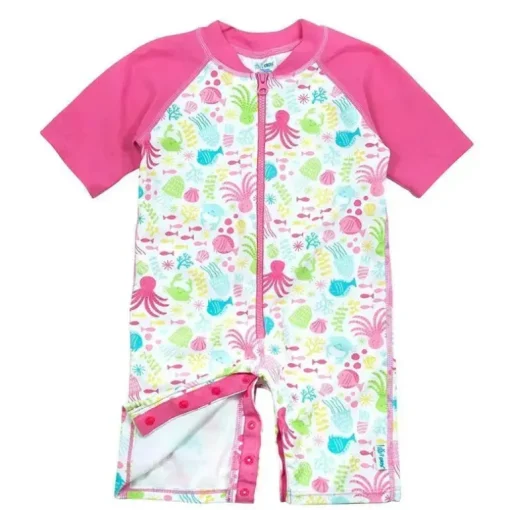 Fato de banho de natação de uma peça para bebês e meninas White Sea Pals