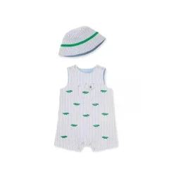 Fato de banho e chapéu Little Me Gator - Cinza