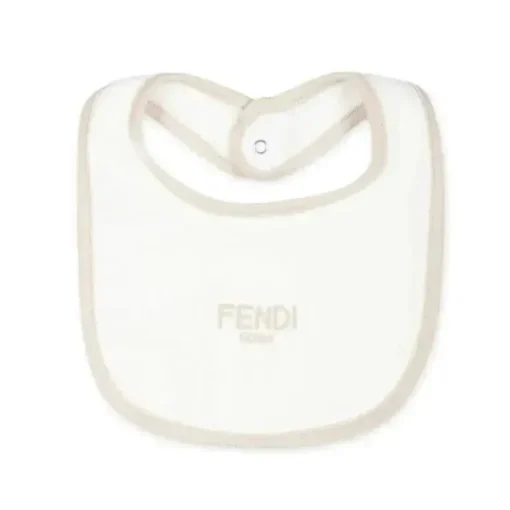 Fendi Baby - Babador Footie Hat com gráfico de urso no bolso, bege