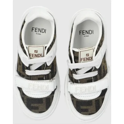 Fendi Baby - Babylace Up Velcro Ff Detailed Sneakers