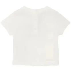 Fendi Baby - Camiseta de manga curta com logotipo Txt bordado, branca