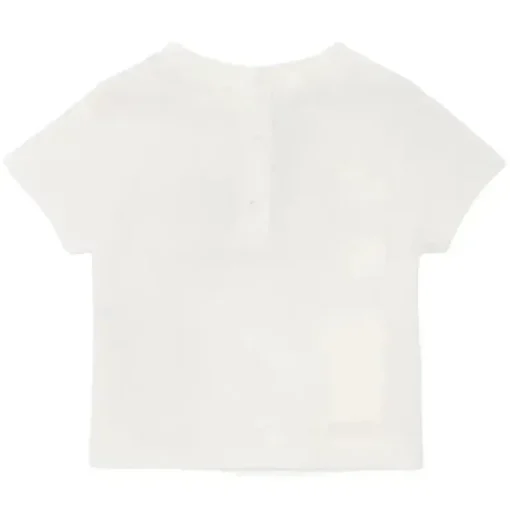 Fendi Baby - Camiseta de manga curta com logotipo Txt bordado, branca