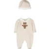 Fendi Baby - Footie com patch de urso Ff e chapéu