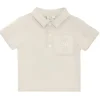 Fendi Baby - Polo Bege para Bebê em Jersey de Algodão com Bolso no Peito