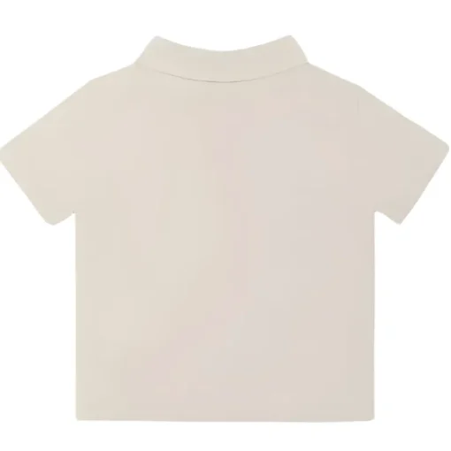 Fendi Baby - Polo Bege para Bebê em Jersey de Algodão com Bolso no Peito