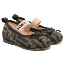 Fendi Baby - Sapato de bailarina com laço Alover para menina Ff