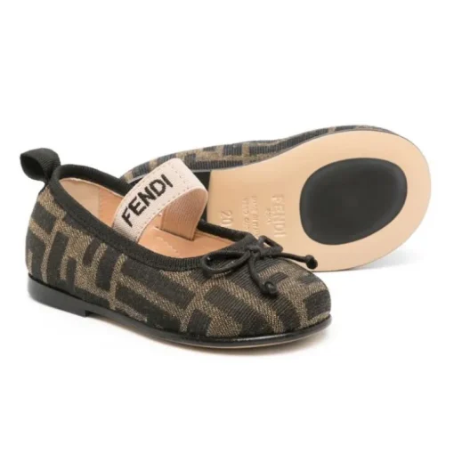 Fendi Baby - Sapato de bailarina com laço Alover para menina Ff