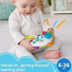 Fisher Price - Brinquedo eletrônico para bebês, rir e aprender, controlar jogos e aprender, som e luz de videogame