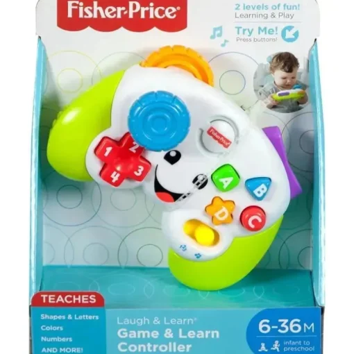 Fisher Price - Brinquedo eletrônico para bebês, rir e aprender, controlar jogos e aprender, som e luz de videogame