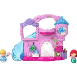 Fisher Price - Brinquedo infantil para crianças pequenas Disney Princess Play &amp; Go Castle Playset portátil com Ariel e Cinderela