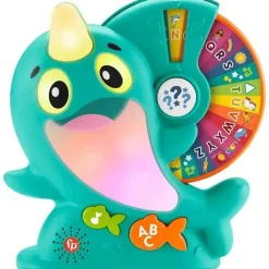 Fisher Price - Brinquedo infantil Linkimals aprendendo Narval com música de luzes interativas