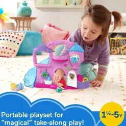 Fisher Price - Brinquedo infantil para crianças pequenas Disney Princess Play &amp; Go Castle Playset portátil com Ariel e Cinderela
