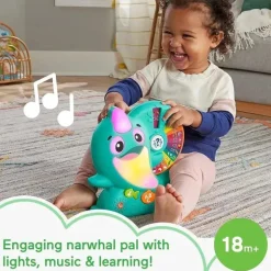 Fisher Price - Brinquedo infantil Linkimals aprendendo Narval com música de luzes interativas