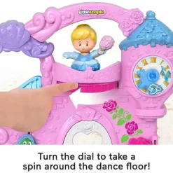 Fisher Price - Brinquedo infantil para crianças pequenas Disney Princess Play &amp; Go Castle Playset portátil com Ariel e Cinderela