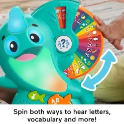 Fisher Price - Brinquedo infantil Linkimals aprendendo Narval com música de luzes interativas