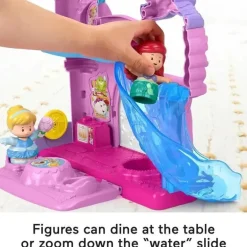 Fisher Price - Brinquedo infantil para crianças pequenas Disney Princess Play &amp; Go Castle Playset portátil com Ariel e Cinderela