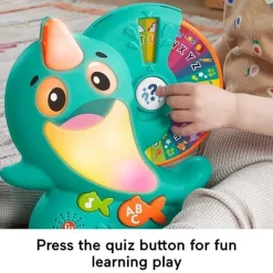 Fisher Price - Brinquedo infantil Linkimals aprendendo Narval com música de luzes interativas