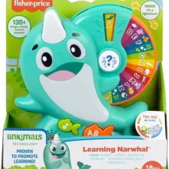 Fisher Price - Brinquedo infantil Linkimals aprendendo Narval com música de luzes interativas