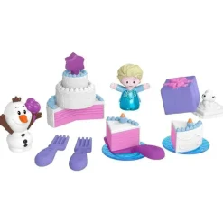 Fisher Price - Brinquedos para crianças pequenas Disney Frozen Elsa e Olaf's Party Playset de 12 peças