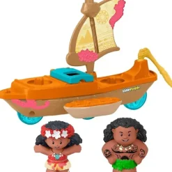 Fisher Price - Brinquedos para crianças pequenas Disney Princess Moana e barco à vela canoa de Maui com 2 figuras