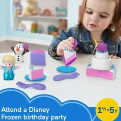 Fisher Price - Brinquedos para crianças pequenas Disney Frozen Elsa e Olaf's Party Playset de 12 peças