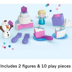 Fisher Price - Brinquedos para crianças pequenas Disney Frozen Elsa e Olaf's Party Playset de 12 peças