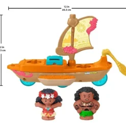 Fisher Price - Brinquedos para crianças pequenas Disney Princess Moana e barco à vela canoa de Maui com 2 figuras