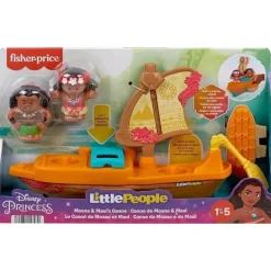 Fisher Price - Brinquedos para crianças pequenas Disney Princess Moana e barco à vela canoa de Maui com 2 figuras