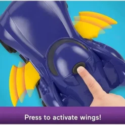 Fisher Price - Carro de controle remoto DC Batwheels, Bam The Batmobile Transforming RC com luzes, sons e frases de personagens