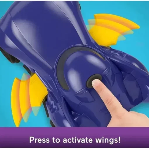 Fisher Price - Carro de controle remoto DC Batwheels, Bam The Batmobile Transforming RC com luzes, sons e frases de personagens