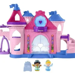 Fisher Price - Conjunto de brinquedos infantis para crianças da Disney Princess Luzes mágicas e castelo musical dançante