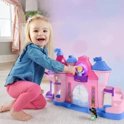 Fisher Price - Conjunto de brinquedos infantis para crianças da Disney Princess Luzes mágicas e castelo musical dançante