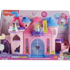 Fisher Price - Conjunto de brinquedos infantis para crianças da Disney Princess Luzes mágicas e castelo musical dançante