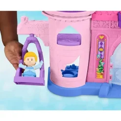 Fisher Price - Conjunto de brinquedos infantis para crianças da Disney Princess Luzes mágicas e castelo musical dançante