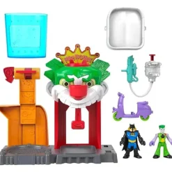 Fisher Price - Imaginext DC Super Friends Batman Toy The Joker Funhouse Playset Trocadores de cores com 2 figuras