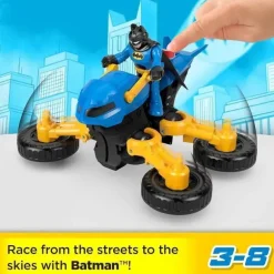 Fisher Price - Imaginext DC Super Friends Brinquedo do Batman Figura articulável e Batciclo transformador