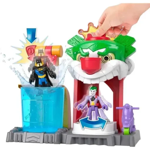Fisher Price - Imaginext DC Super Friends Batman Toy The Joker Funhouse Playset Trocadores de cores com 2 figuras
