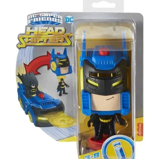 Fisher Price - Imaginext DC Super Friends Batman Toys Head Shifters Figure &amp; Batmobile Vehicle Set