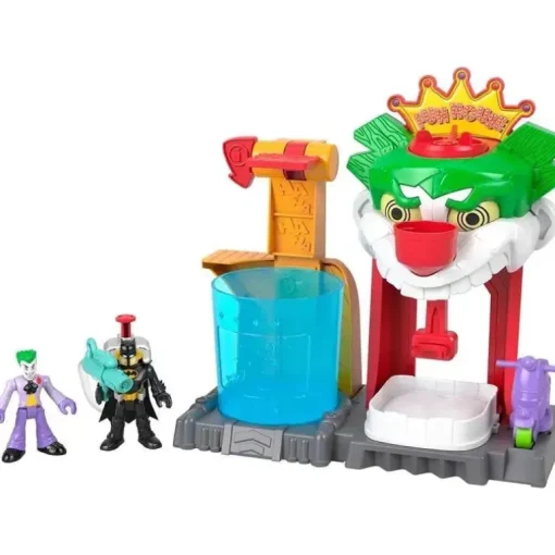 Fisher Price - Imaginext DC Super Friends Batman Toy The Joker Funhouse Playset Trocadores de cores com 2 figuras