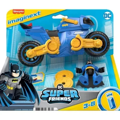 Fisher Price - Imaginext DC Super Friends Brinquedo do Batman Figura articulável e Batciclo transformador